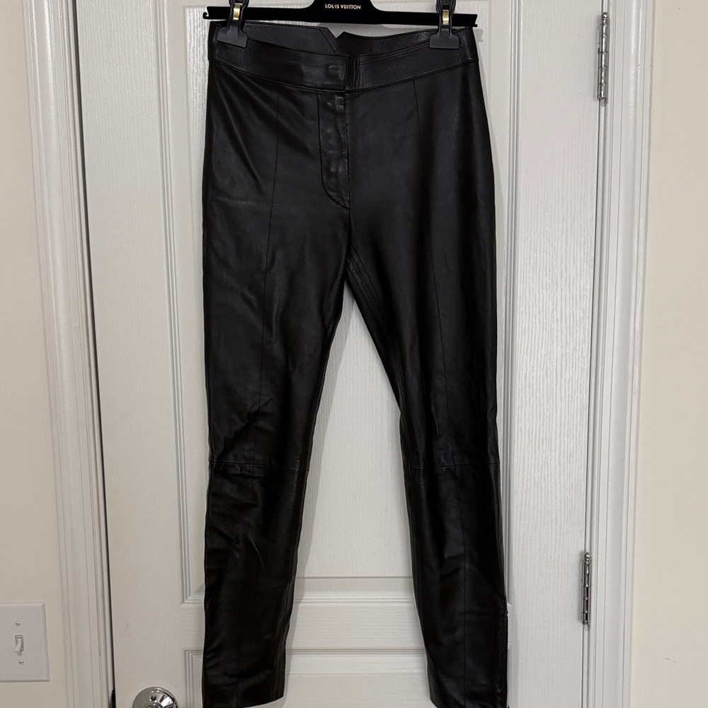 Louis Vuitton genuine Black Leather skinny Pants